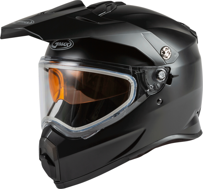 GMAX AT-21S Adventure Dual Lens Shield Snow Helmet (Silver/White/Black, Large)