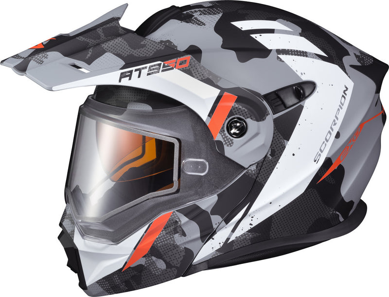 ScorpionEXO AT950 Cold Weather Adventure Modular Helmet With Electric Shield (Matte Grey, Large)