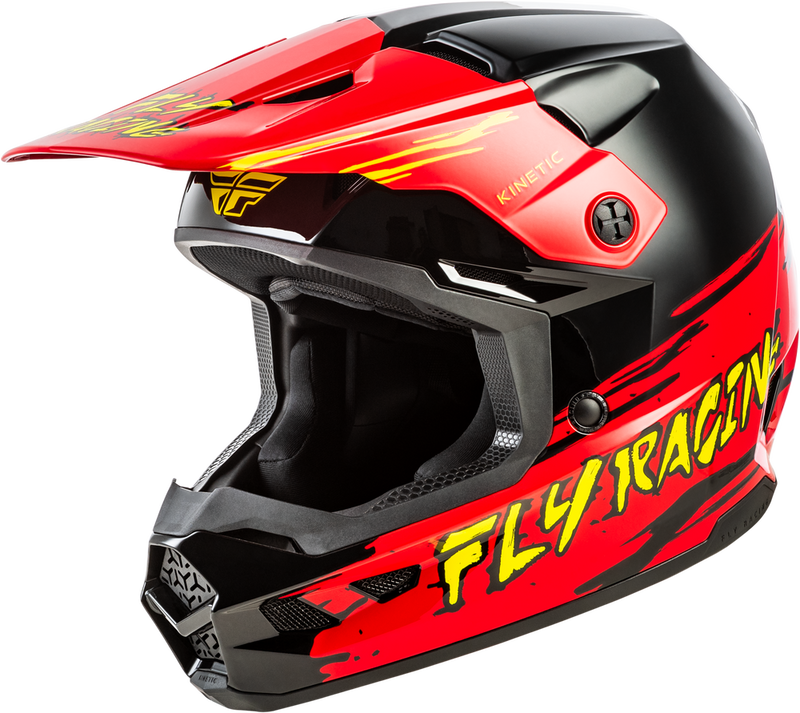 fly racing motorcycle helmet Fly Racing Youth Kinetic Surge Helmet Black/Red/Yellow Ym