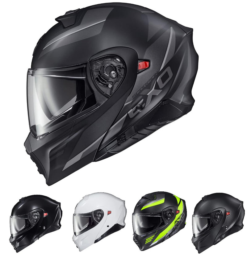 ScorpionEXO GT930 Dual Open Full Face Transformer Motorcycle Helmet Bluetooth Ready Speaker Pockets DOT ECE P/J Approved Adult