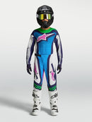 Alpinestars Youth Supertech Maven Jersey (White Blithe Blue Green Fluo, L)