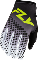 Fly Racing Kinetic Fade Gloves (Black/White/Hi-Vis, Medium)