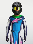 Alpinestars Youth Supertech Maven Jersey (White Blithe Blue Green Fluo, S)