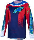 Alpinestars Youth Fluid Drag Jersey (Blue Navy Fire Red White, Large)
