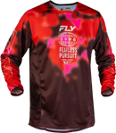 Fly Racing Men's Kinetic Blur Jersey  (Red/Maroon, Large)