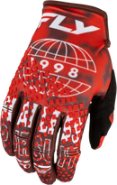 Fly Racing Kinetic Blur Gloves (Red/Maroon, Medium)