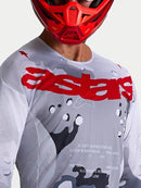 Alpinestars Racer Air Lone Jersey (Gray Camo White Fire Red, Small)