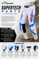 Alpinestars Supertech Hiten AFD Pants (Graystone Red Fluo Light Lilac, 34)