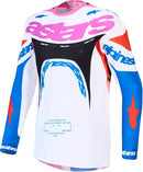 Alpinestars Supertech Dyna Jersey (White Blithe Blue Black Purple, Small)