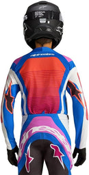 Alpinestars Youth Supertech Maven Jersey (White Hot Coral Blithe Blue, L)