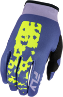Fly Racing Girls' Lite Flake Gloves (Lavender/Blue/Yellow, Youth Large)