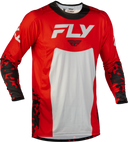 Fly Racing Men's Lite Flake Jersey  (Red/Grey/Black, Large)