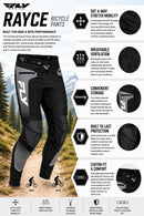 Fly Racing Youth Rayce Sonar Bicycle Pants (Black/Grey/White, US 20)