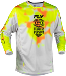 Fly Racing Men's Kinetic Blur Jersey  (White/Hi-Vis/Orange, X-Large)