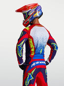 Alpinestars Fluid Drag Motocross Jersey (Blue Navy Fire Red White, Small)