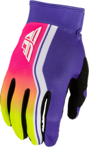 Fly Racing Youth F-16 Raze Gloves (Purple/Red/Yellow, Youth X-Small)