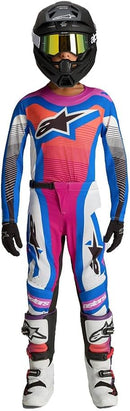 Alpinestars Youth Supertech Maven Pants (White Hot Coral Blithe Blue, 22)