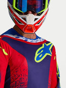 Alpinestars Fluid Drag Motocross Jersey (Blue Navy Fire Red White, Medium)