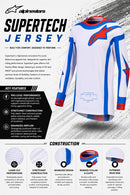 Alpinestars Supertech Hiten AFD Jersey (Black Light Lilac Blithe Blue, 2XL)