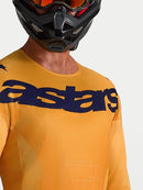 Alpinestars Racer Amber Motocross Jersey (Orange Gold Deep Blue, Small)