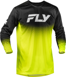 Fly Racing Youth Rayce Bicycle Jersey (Hi-Vis/Black/White, Youth X-Large)