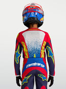 Alpinestars Youth Fluid Drag Jersey (Blue Navy Fire Red White, Large)
