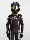 Alpinestars Youth Fluid Apex V2 Motocross Jersey (Black Silver, Small)