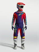 Alpinestars Fluid Drag Motocross Jersey (Blue Navy Fire Red White, Large)