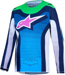 Alpinestars Youth Supertech Maven Jersey (White Blithe Blue Green Fluo, M)