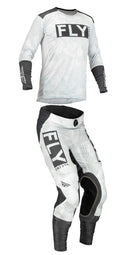 Fly Racing Men's Lite Stealth White/Grey Adult Moto Gear Set - Pant and Jersey Combo (2X/36)