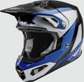 Fly Racing Youth Formula Carbon Prime Helmet (Blue/White/Blue Carbon, Youth Large)