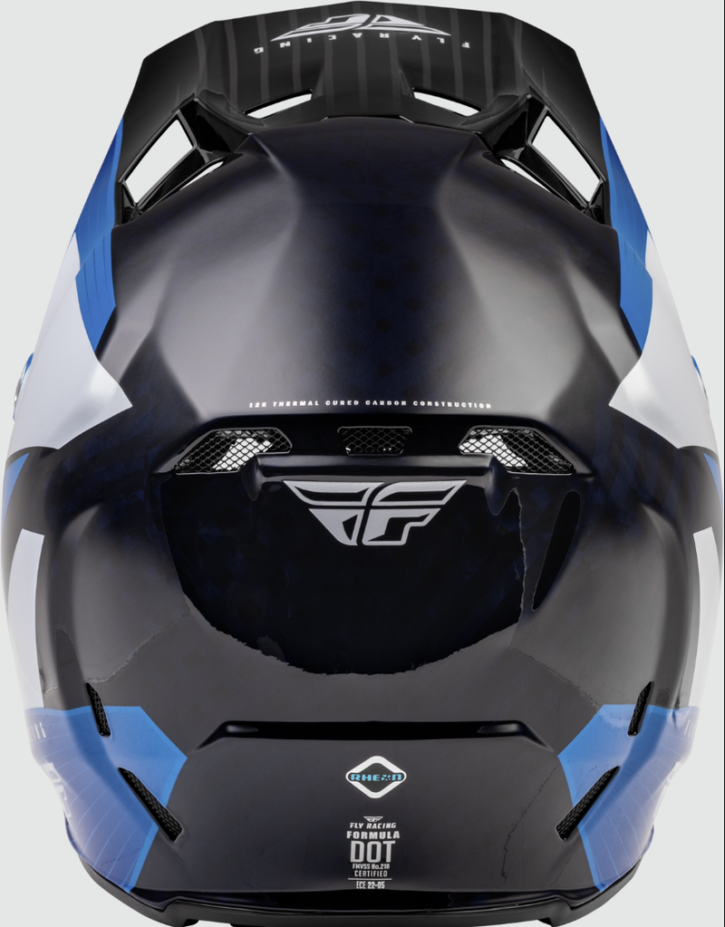 Fly Racing Youth Formula Carbon Prime Helmet (Blue/White/Blue Carbon, Youth Large)