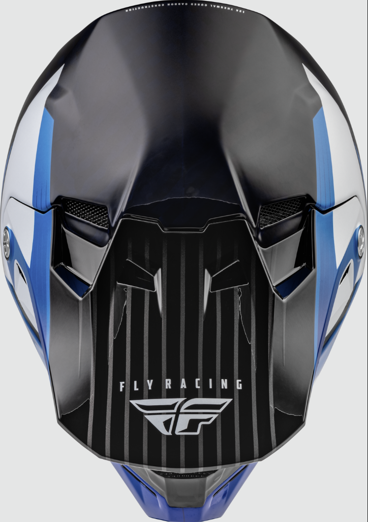 Fly Racing Youth Formula Carbon Prime Helmet (Blue/White/Blue Carbon, Youth Large)