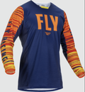 Fly Racing 2022 Adult Kinetic Wave Jersey (Navy/Orange, Small)