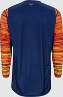 Fly Racing Adult Kinetic Wave Jersey (Navy/Orange, Small)