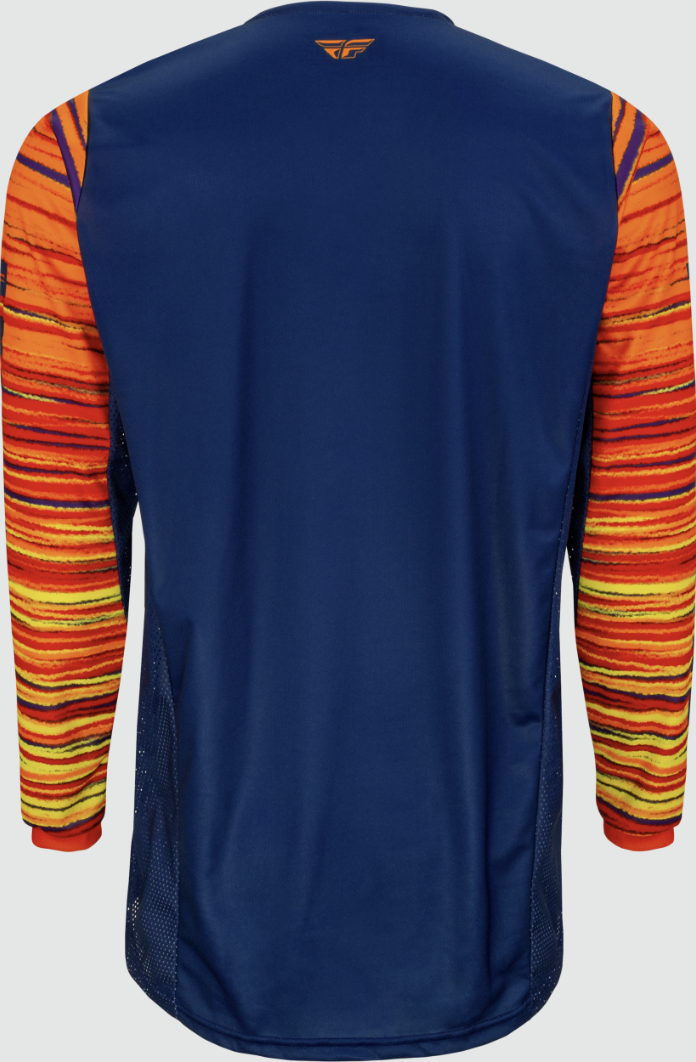 Fly Racing 2022 Adult Kinetic Wave Jersey (Navy/Orange, Small)