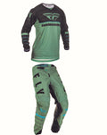 Fly Racing Kinetic K120 Sage Green/Black Youth Moto Gear Set - Pant and Jersey