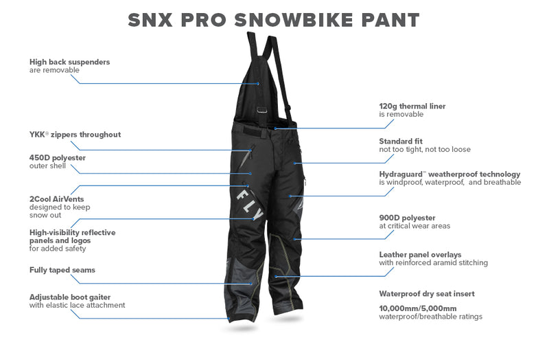Fly Racing SNX Pro Snow Bike Bib