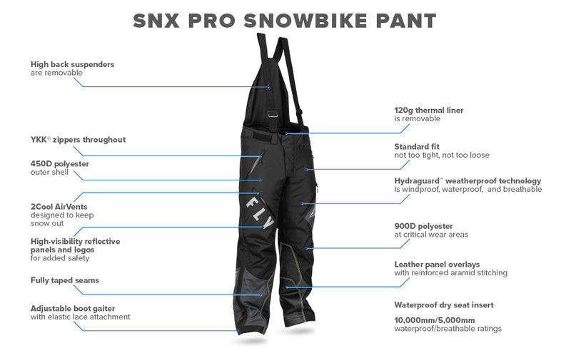 Fly Racing SNX Pro Snow Bike Bibs