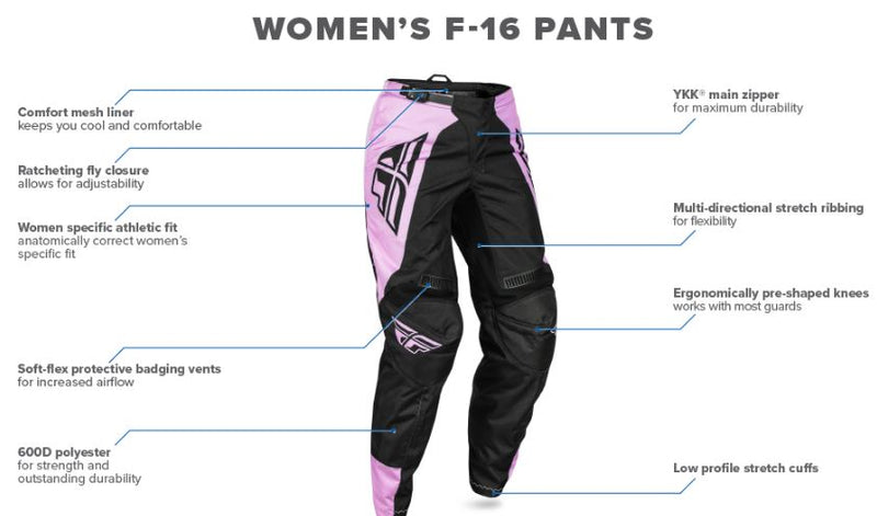 Fly Racing Women's F-16 MX ATV Off-Road Motocross Pants