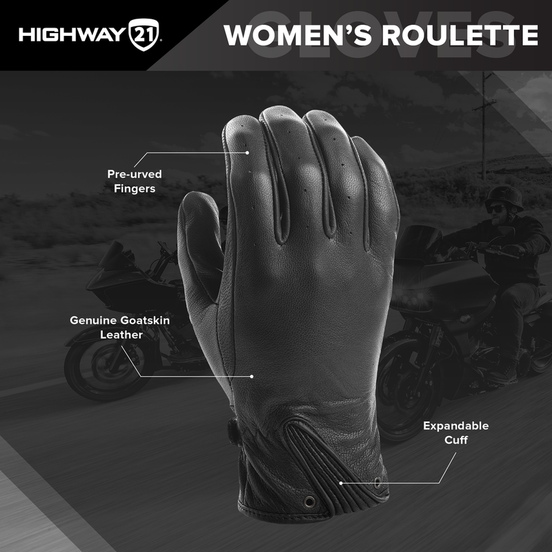Highway 21 Women's Roulette Motorcycle Riding Gloves