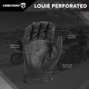 Highway 21 Louie Perforated Motorcycle Riding Gloves