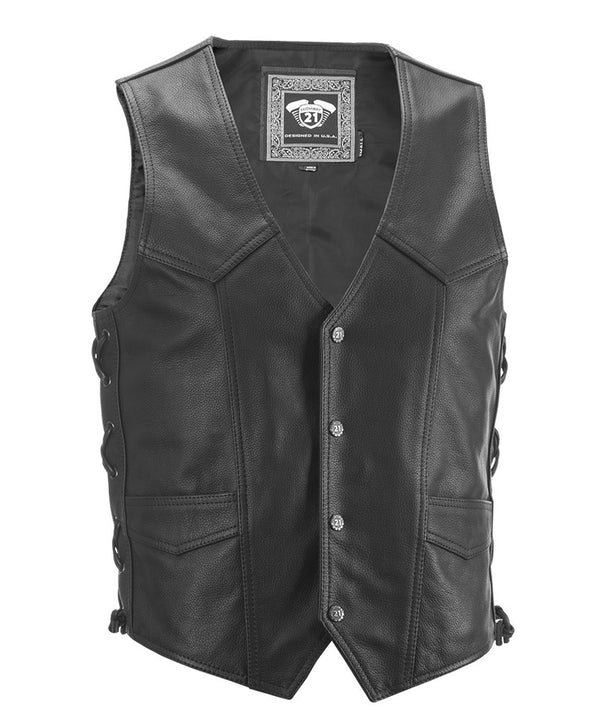 Highway 21 Six Shooter Leather Motorcycle Riding Vest